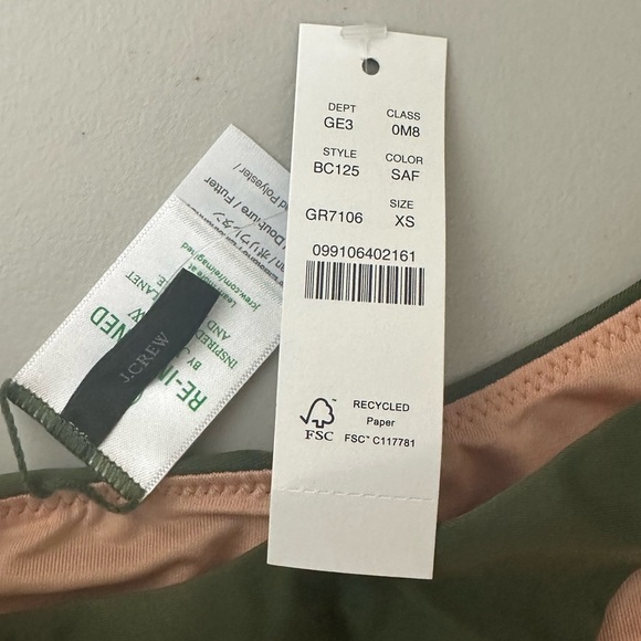 J.Crew Curved Waist Cheeky Swim Bikini Bottom Size XS Olive Green - Picture 5 of 8